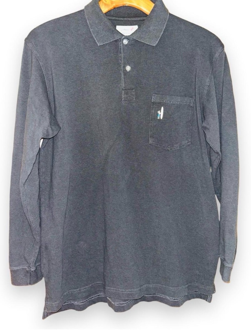 Johnnie O Surf Long Sleeve Cotton Polo Shirt Mens Medium Grey 
#surf #beach